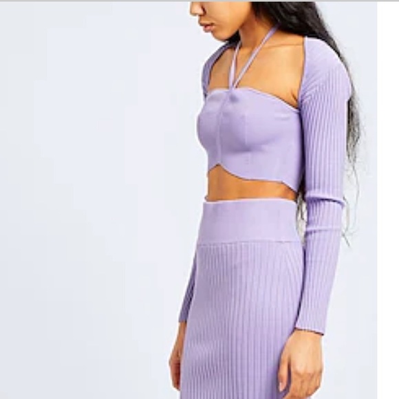 Ribbed Knit Cardigan Crop Shrug Top - S - Picture 12 of 13